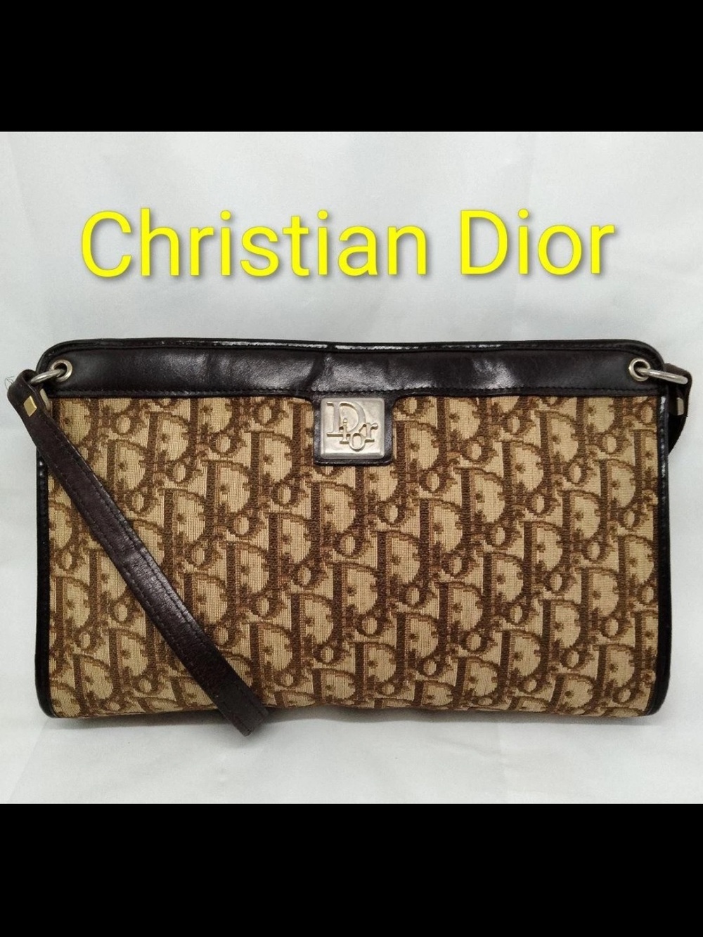 Dior Beige and Brown Monogram Shoulder Bag